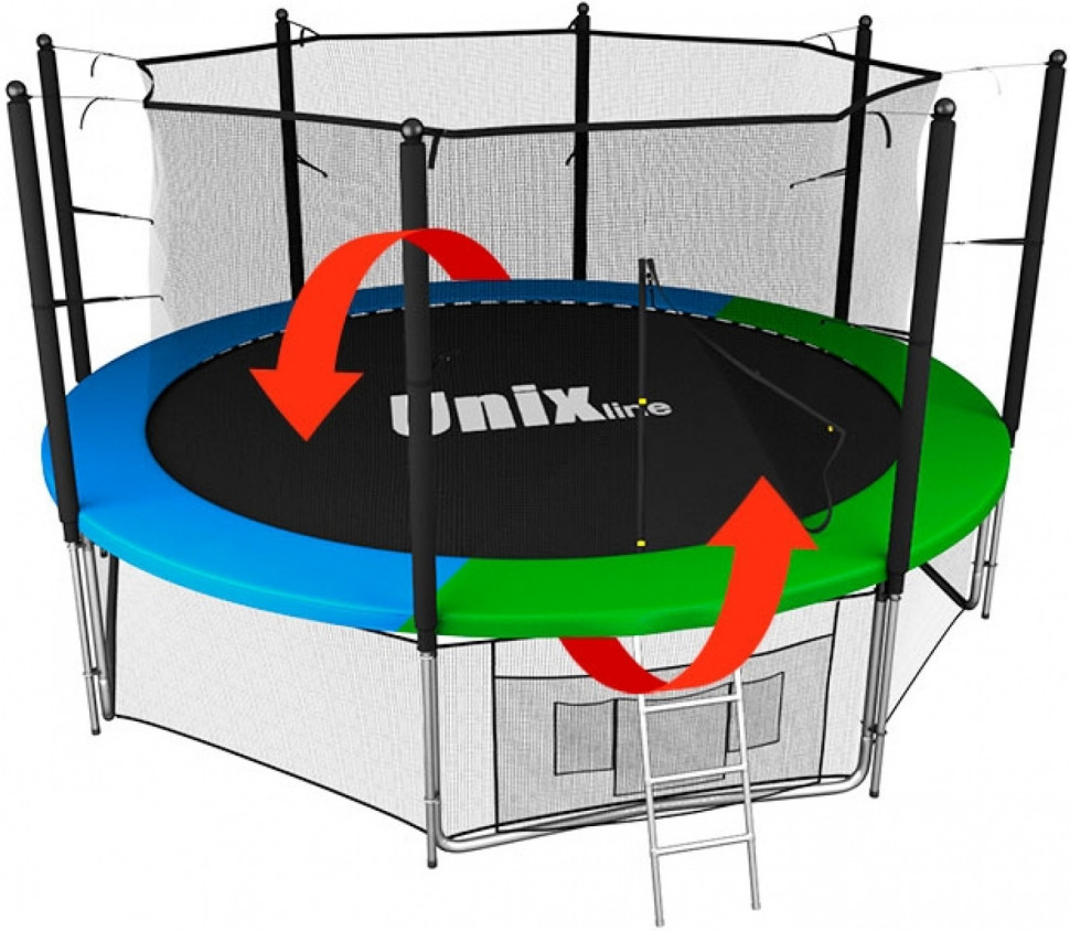 Батут Unix line Classic с внутренней сеткой 12 футов - 360 см (двухцветный) (TRUCL12IN)